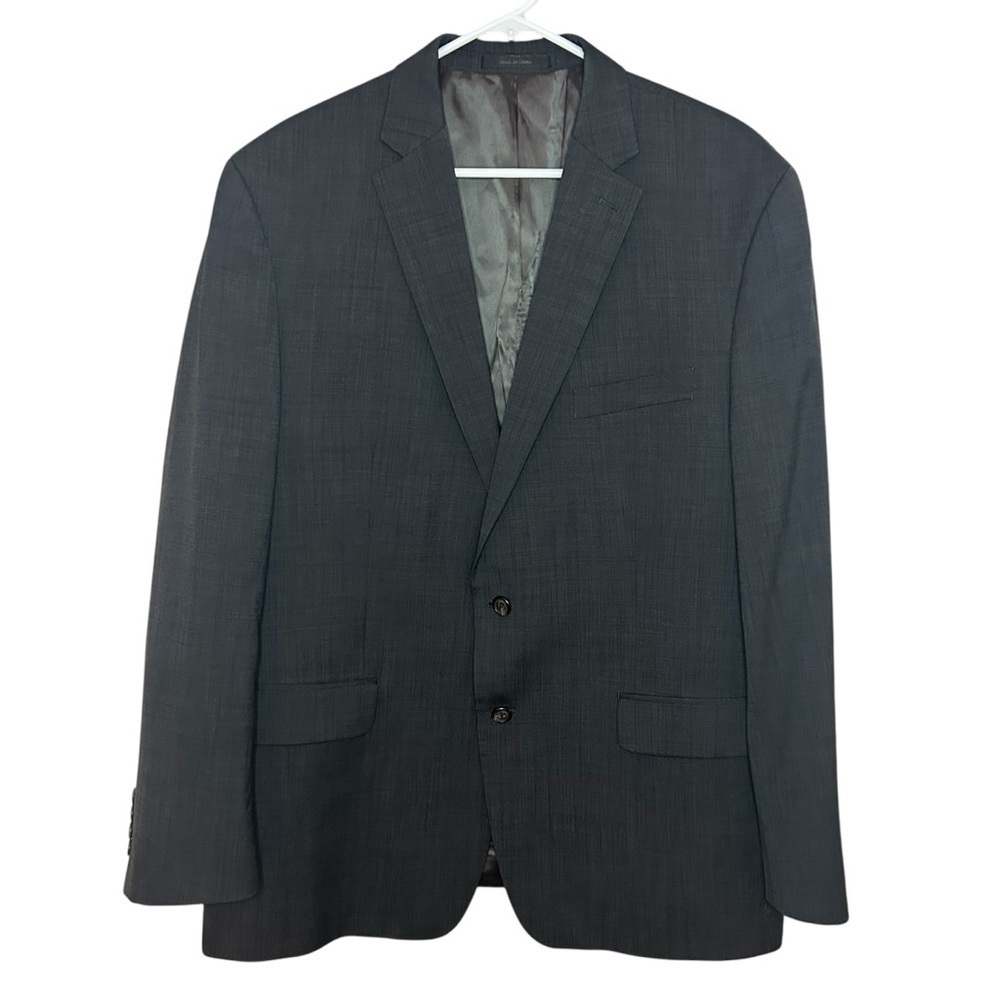 Lauren Ralph Lauren suit jacket blazer grey black wool size 46 Regular